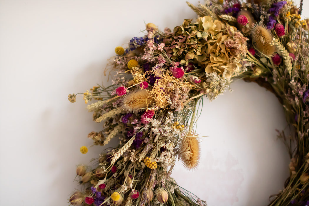 Everlasting Floral Wreath - Teasel